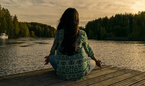 Meditating in nature