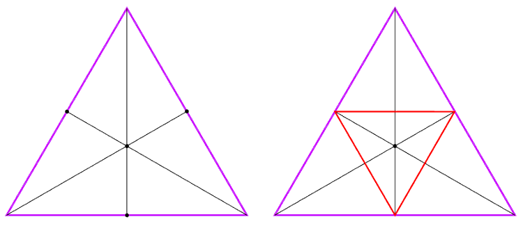 Inverted triangle within main triangle