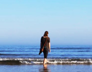 Walking along the shore